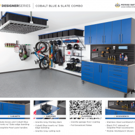Blue/Slate Garage Cabinets Ogden Pole Handles