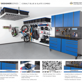 Blue/Slate Garage Cabinets Ogden Extruded Handles